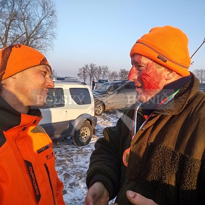 Modzurow-Polsko - 8.1.2017-naháňka - 4x Polský honič+Alpský brakýř